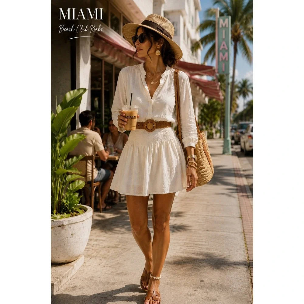 rag & bone White Long-Sleeve Mini Dress